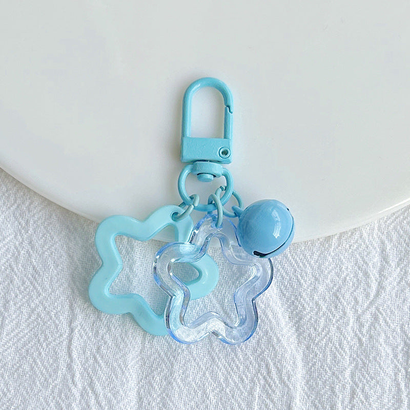 Wholesale Acrylic hollow five-pointed star keychain accessories